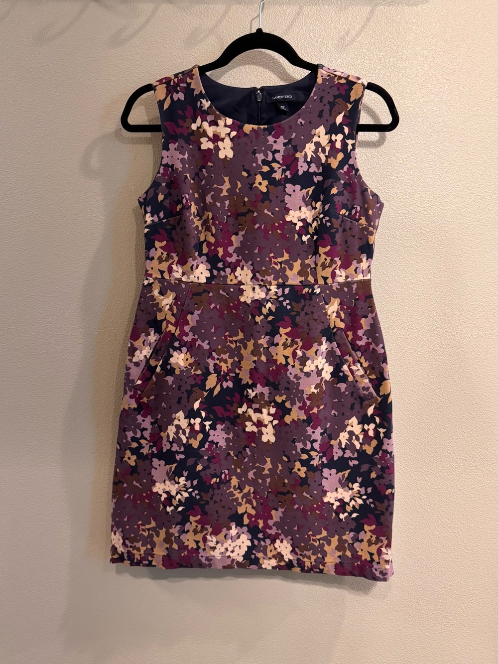 Lands' End Purple Floral Sheath Dress